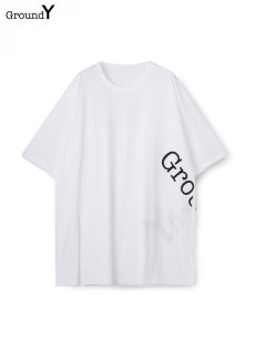 画像1: 送料無料【Ground Y  - グラウンドワイ】30/cotton Jersey GY Logo Jumbo Graphic T / white(カットソー/ホワイト)  (1)
