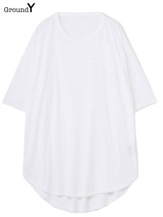 画像1: 【Ground Y  - グラウンドワイ】30/Cotton Jersey Jumbo Round Short Sleeves Cut Sew/ White( Tシャツ/ホワイト)  (1)