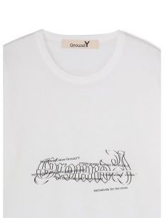 画像3: 送料無料【Ground Y  - グラウンドワイ】30/cotton Jersey Basic short sleeves Logo / WHITE ( シャツ/ホワイト)  (3)
