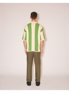 画像4: 送料無料【NANUSHKA - ナヌーシュカ】Terry-knit button-down knit / Creme/green (シャツ/クリーム/グリーン) (4)