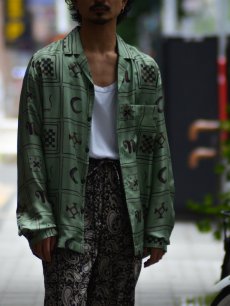 画像7: 30%OFF【NANUSHKA - ナヌーシュカ】DUCO Twill-silk shirt / Green Totem (シャツ/グリーン) (7)