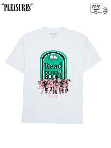 画像1: 送料無料【PLEASURES - プレジャーズ】BANNED BOOKS T-SHIRT /WHITE( Tシャツ/ホワイト) (1)