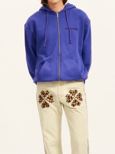 画像2: 送料無料【BLUE MARBLE-ブルーマーブル 】Embroidered logo zipped hoodie / purple (フーディー/パープル) (2)