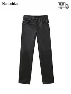 画像1: 50%OFF【NANUSHKA - ナヌーシュカ】"VINNI" OKOBOR™ alt-leather pants / Black (パンツ/ブラック) (1)
