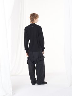 画像7: 送料無料【Ground Y  - グラウンドワイ】30/COTTON T-CLOTH HIGH NECK LONG SLEEVE CUT SEW / BLACK(Tシャツ/ブラック)  (7)