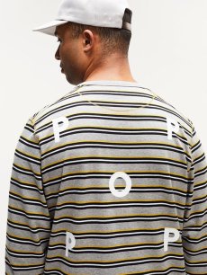 画像3: 送料無料【POP TRADING COMPANY - ポップ　トレーディング　カンパニー】Pop Striped Longsleeve T-Shirt /  Drizzle ( Tシャツ/ドリズル) (3)