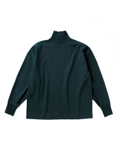 画像2: 送料無料【Perfect ribs® - パーフェクトリブス】High Neck Side Slit  Long Sleeve T Shirts / Charcoal Green (Tシャツ/チャコールグリーン) (2)