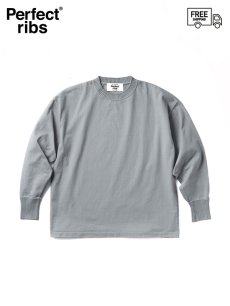 画像1: 送料無料【Perfect ribs® - パーフェクトリブス】Side Slit  Long Sleeve T Shirts / Grey (ロングスリーブTEE/グレー) (1)