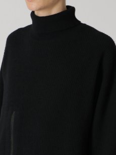 画像5: 送料無料【Yohji Yamamoto POUR HOMME - ヨウジヤマモト プールオム】ZIPPER OPEN PLUCK CLOTH TURTLE NECK KNIT / BLACK (ニット/ブラック) (5)