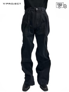 画像1: 送料無料【Y/PROJECT - ワイプロジェクト】Evergreen Wire Jeans  / EVERGREEN BLACK （パンツ/ブラック） (1)