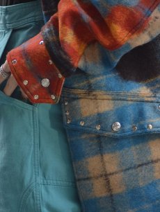 画像12: 40%OFF【BLUE MARBLE - ブルーマーブル 】Studded tartan wool parka / Multi (ウールジャケット/マルチ) (12)
