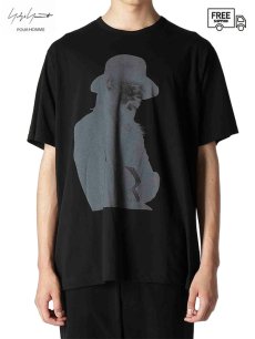 画像1: 送料無料【Yohji Yamamoto POUR HOMME - ヨウジヤマモト プールオム】30/- COMBED SINGLE J PIGMENT PT PT SHORT SLEEVE/ BLACK(Tシャツ/ブラック) (1)