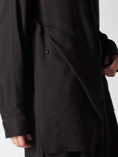 画像8: 送料無料【Y's for men-ワイズフォーメン】CELLULOSE LAWN SHIRT WITH DOUBLE WOVEN CLOTH/  BLACK (ジャケット/ブラック) (8)