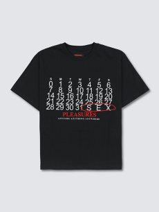 画像2: 送料無料【PLEASURES - プレジャーズ】CALENDAR HEAVYWEIGHT T-SHIRT / BLACK (Tシャツ/ブラック) (2)