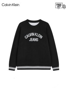 画像1: 送料無料【Calvin Klein - カルバンクライン】VARSITY CREW NECK SWEAT / BLACK (スウェット/ブラック) (1)