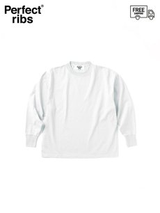 画像1: 送料無料【Perfect ribs® - パーフェクトリブス】Side Slit  Long Sleeve T Shirts / Whire (ロングスリーブTEE/ホワイト) (1)