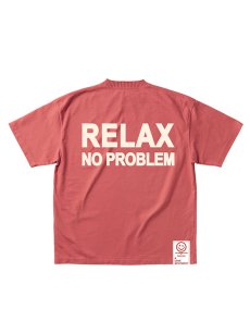 画像2: 送料無料【Perfect ribs® × ALM -パーフェクトリブス × ア ラブ ムーブメント】"RELAX NO PROBLEM"Basic Short Sleeve T Shirts /Vintage Red(Tシャツ/レッド) (2)