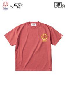 画像1: 送料無料【Perfect ribs® × ALM -パーフェクトリブス × ア ラブ ムーブメント】"RELAX NO PROBLEM"Basic Short Sleeve T Shirts /Vintage Red(Tシャツ/レッド) (1)