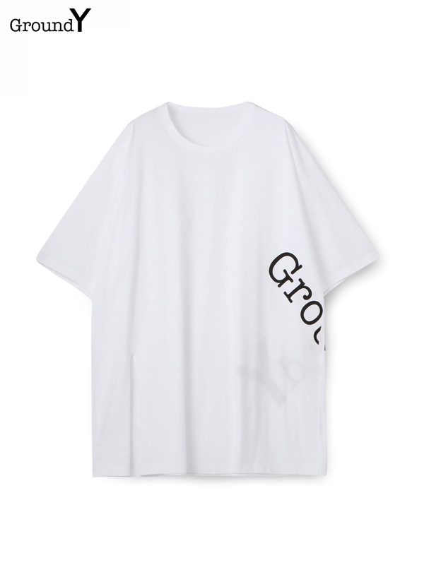 送料無料【Ground Y  - グラウンドワイ】30/cotton Jersey GY Logo Jumbo Graphic T / white(カットソー/ホワイト) 