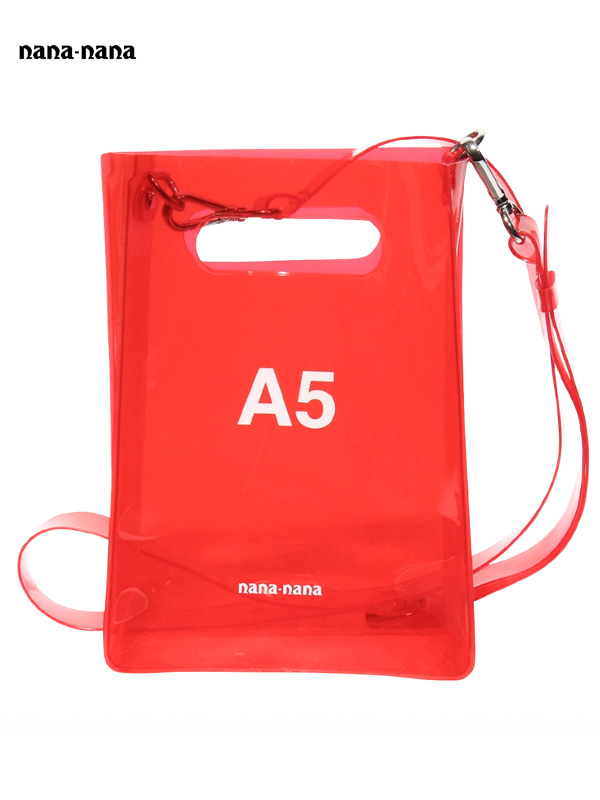 【nana-nana - ナナ ナナ】A5 Clear Bag / Red(ショルダーバッグ/レッド)                                        [na20505010]