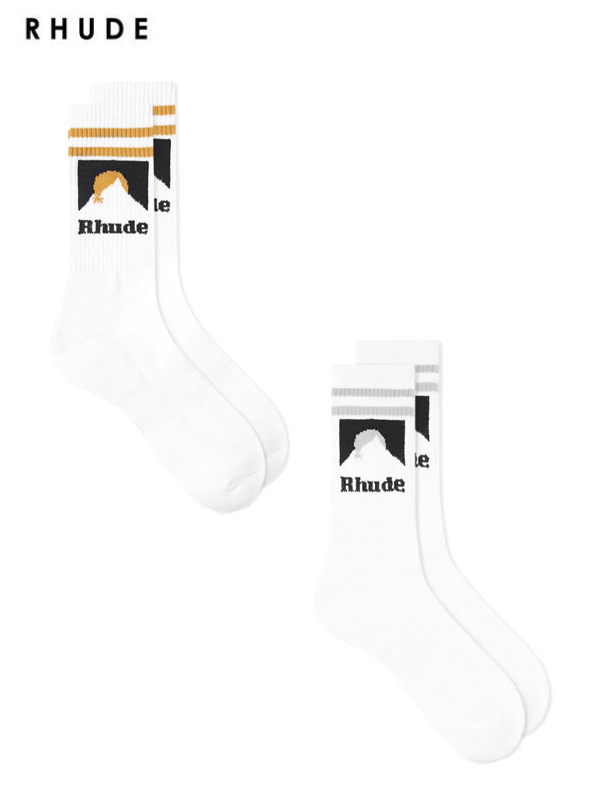 画像1: 【RHUDE - ルード】Mountain Logo Socks (ソックス)  (1)