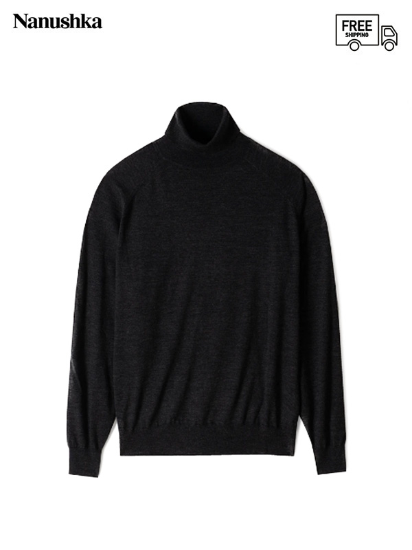 画像1: 40%OFF【NANUSHKA - ナヌーシュカ】ZADE Merino wool roll-neck sweater   / GRAY (セーター/グレー) (1)
