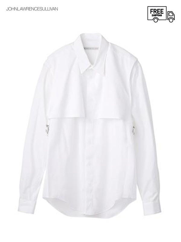 画像1: 【JOHN LAWRENCE SULLIVAN - ジョンローレンスサリバン】Layered Shirt / White（シャツ/ホワイト） (1)
