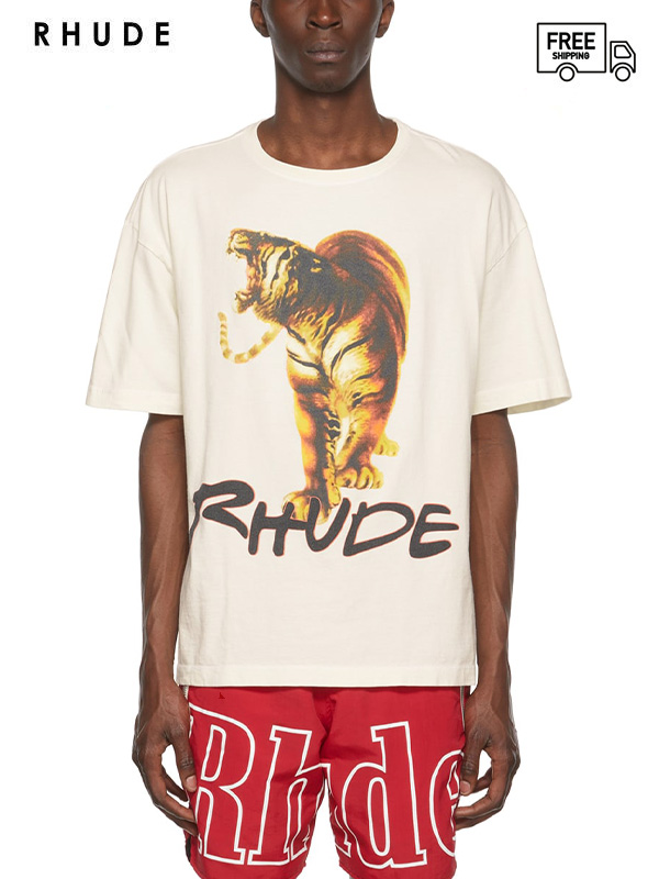 画像1: 送料無料【RHUDE - ルード】TIGER TEE / VTG WHITE (Tシャツ/ホワイト) (1)