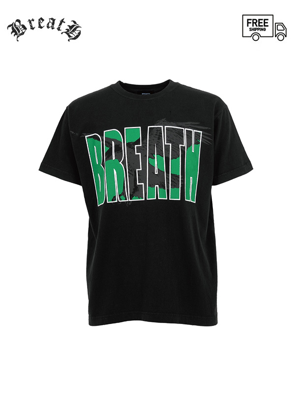 画像1: 送料無料【BREATH - ブレス】LOGO EAGLE TEE / BLACK&GREEN (Ｔシャツ/ブラック＆グリーン) (1)