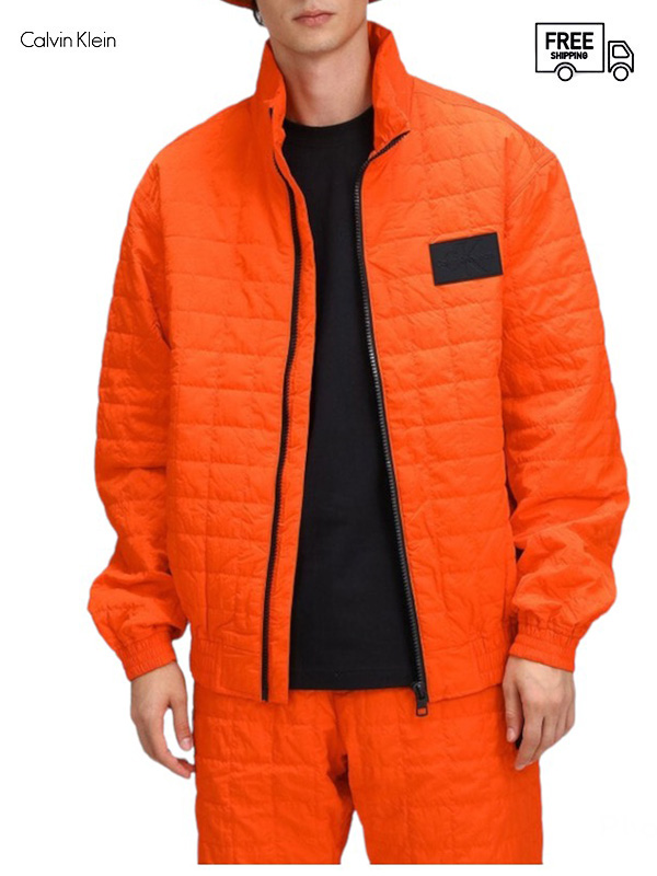画像1: 30%OFF【Calvin Klein - カルバンクライン】sustainable quilting jacket / orange  (jacket/ オレンジ) (1)
