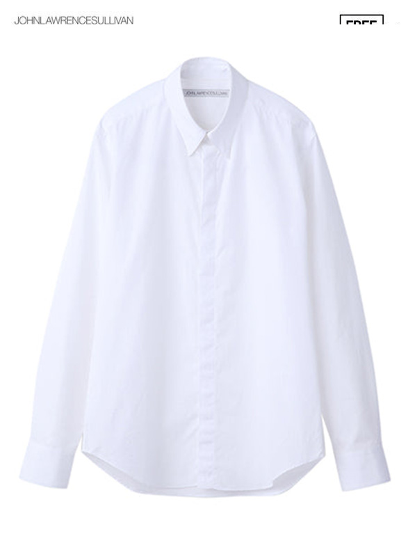 画像1: 【JOHN LAWRENCE SULLIVAN - ジョンローレンスサリバン】Broadcloth button down shirt /WHITE(シャツ/ホワイト） (1)