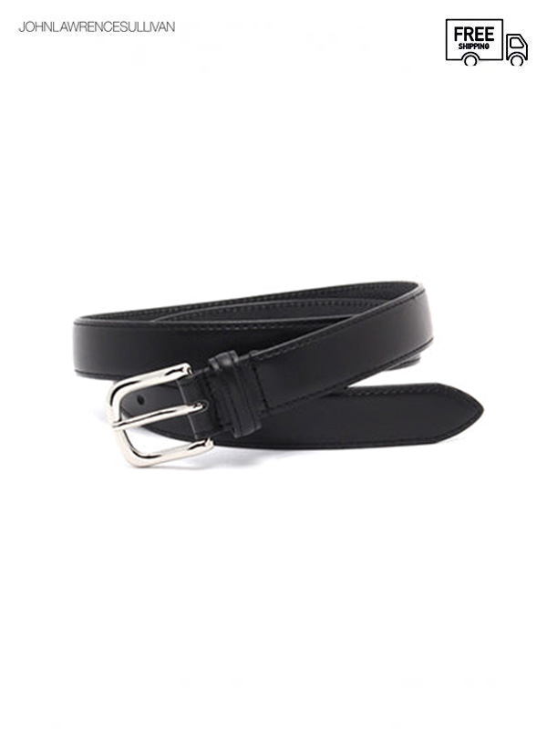 画像1: 【JOHN LAWRENCE SULLIVAN - ジョンローレンスサリバン】Leather pin buckle belt / BLACK （ベルト/ブラック） (1)