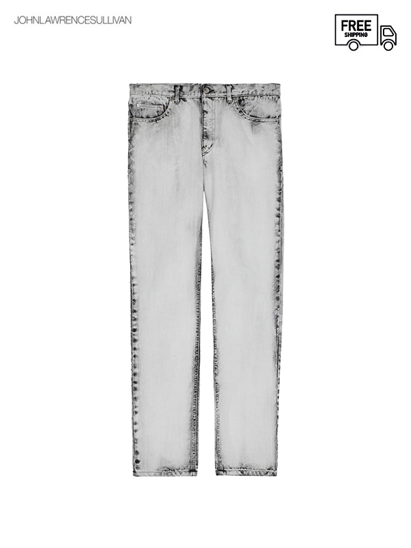 画像1: 送料無料【JOHN LAWRENCE SULLIVAN - ジョンローレンスサリバン】Bleached denim 5pocket pants / WHITE （パンツ/ホワイト） (1)