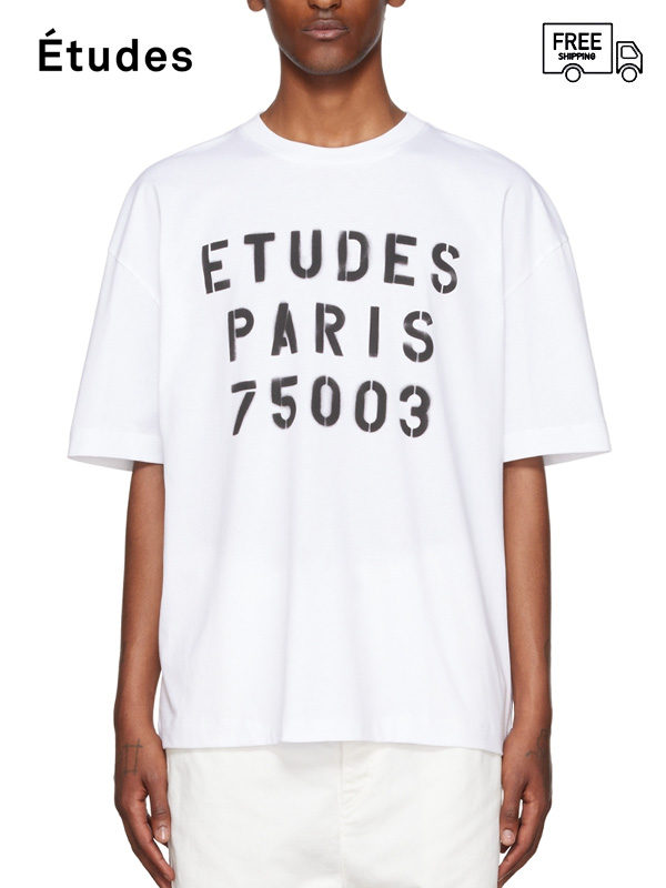 画像1: 送料無料【Études - エチュード】MUSEUM STENCIL TEE / WHITE (Tシャツ/ホワイト) (1)