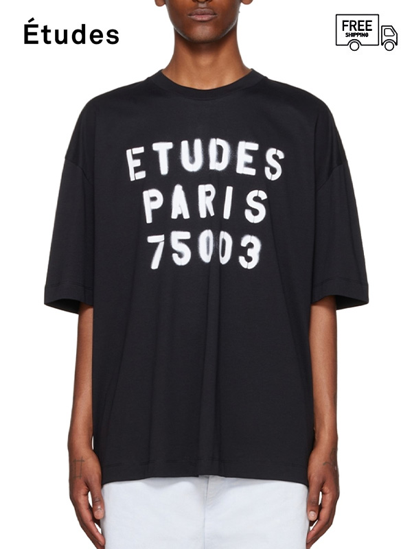 画像1: 送料無料【Études - エチュード】MUSEUM STENCIL TEE / BLACK (Tシャツ/ブラック) (1)