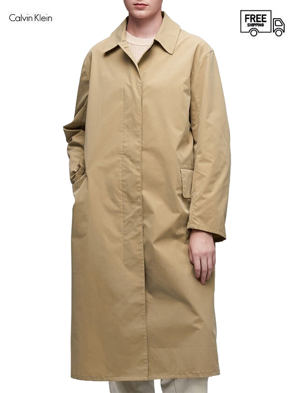 画像1: 送料無料【Calvin Klein - カルバンクライン】Khakis Collection Woven Trench Duster Coat(コート/ベージュ) (1)