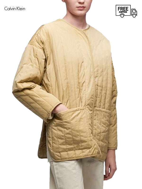 画像1: 送料無料【Calvin Klein - カルバンクライン】Khakis Collection Quilted Liner Jacket(ライナージャケット/ベージュ) (1)