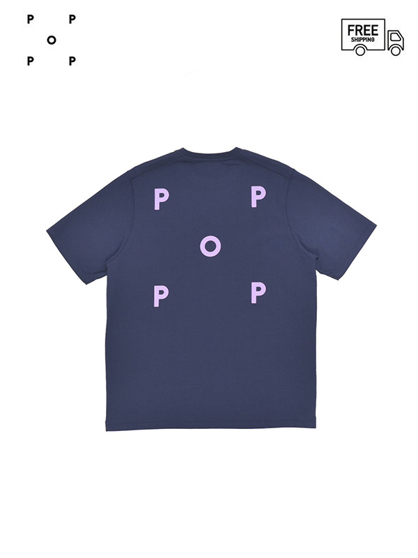 画像1: 送料無料【POP TRADING COMPANY - ポップ トレーディング カンパニー】Logo t-shirt / NAVY (Tシャツ/ネイビー) (1)