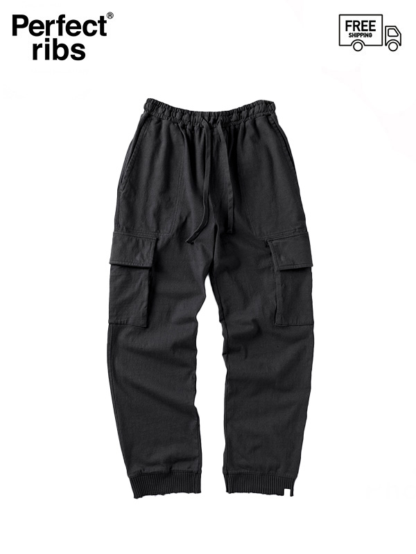 送料無料【Perfect ribs® - パーフェクトリブス】Light Basic Cargo Pants / Vintage Black(パンツ/ブラック)